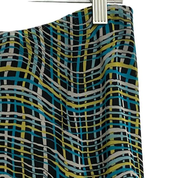 Cato Multicolor Elastic Waist Pull On Maxi Skirt Size M Abstract Scallop Hem - Picture 3 of 13